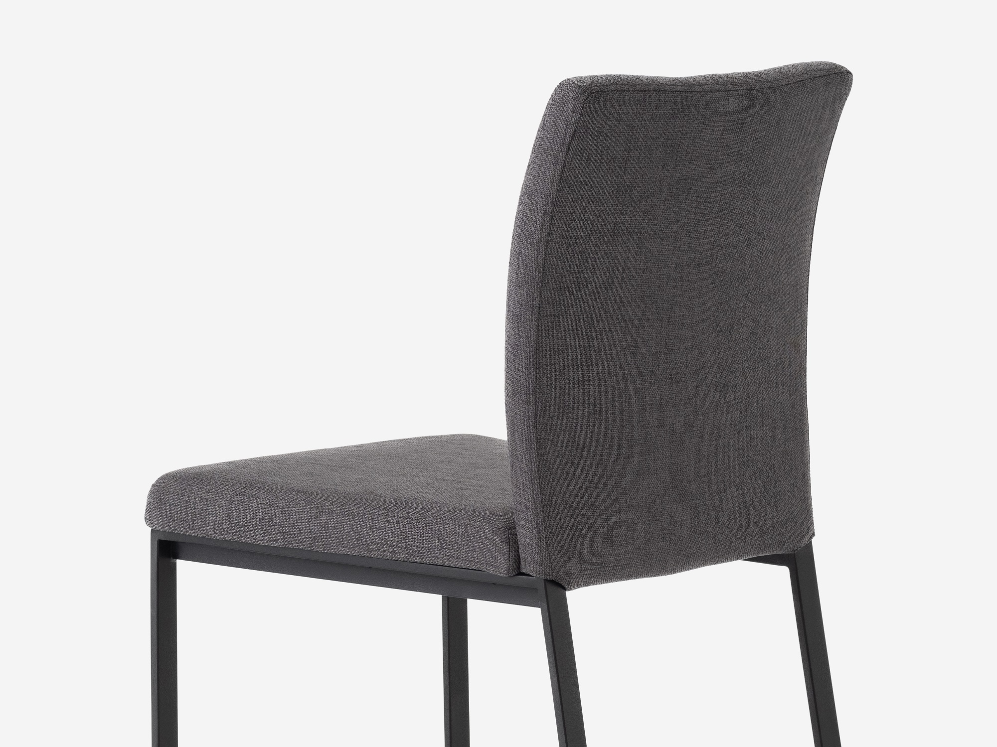 Detail view of grey modern dining room chair